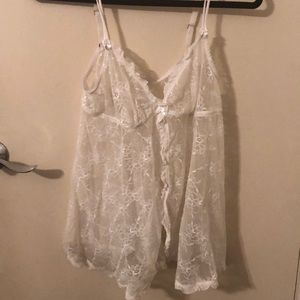 Badgely Mischka White Lace Lingerie